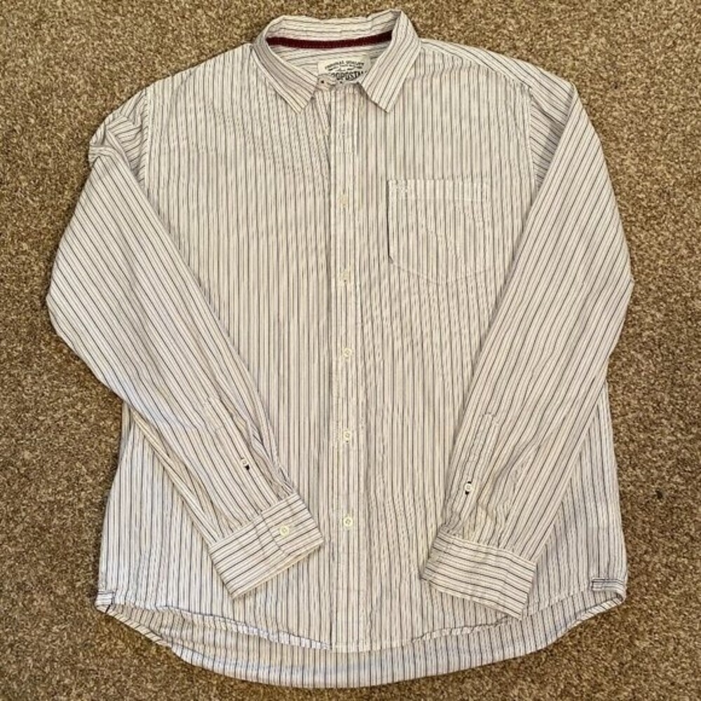 Aeropostale Long Sleeve Button Down Pinstripe Mens Shirt Size L